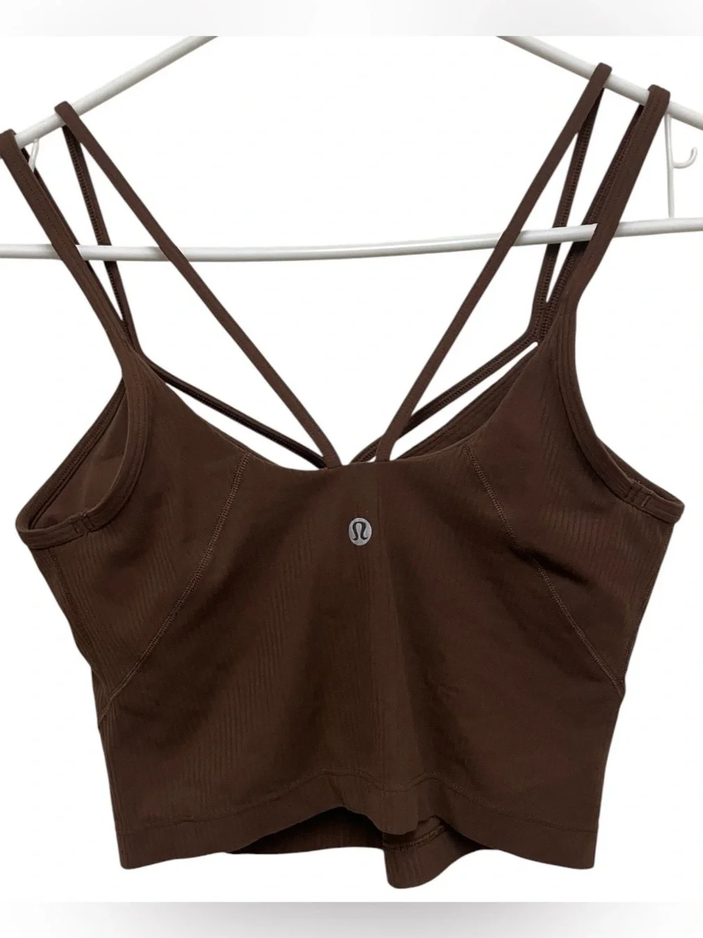 Lululemon align strappy cropped ribbed tank brown